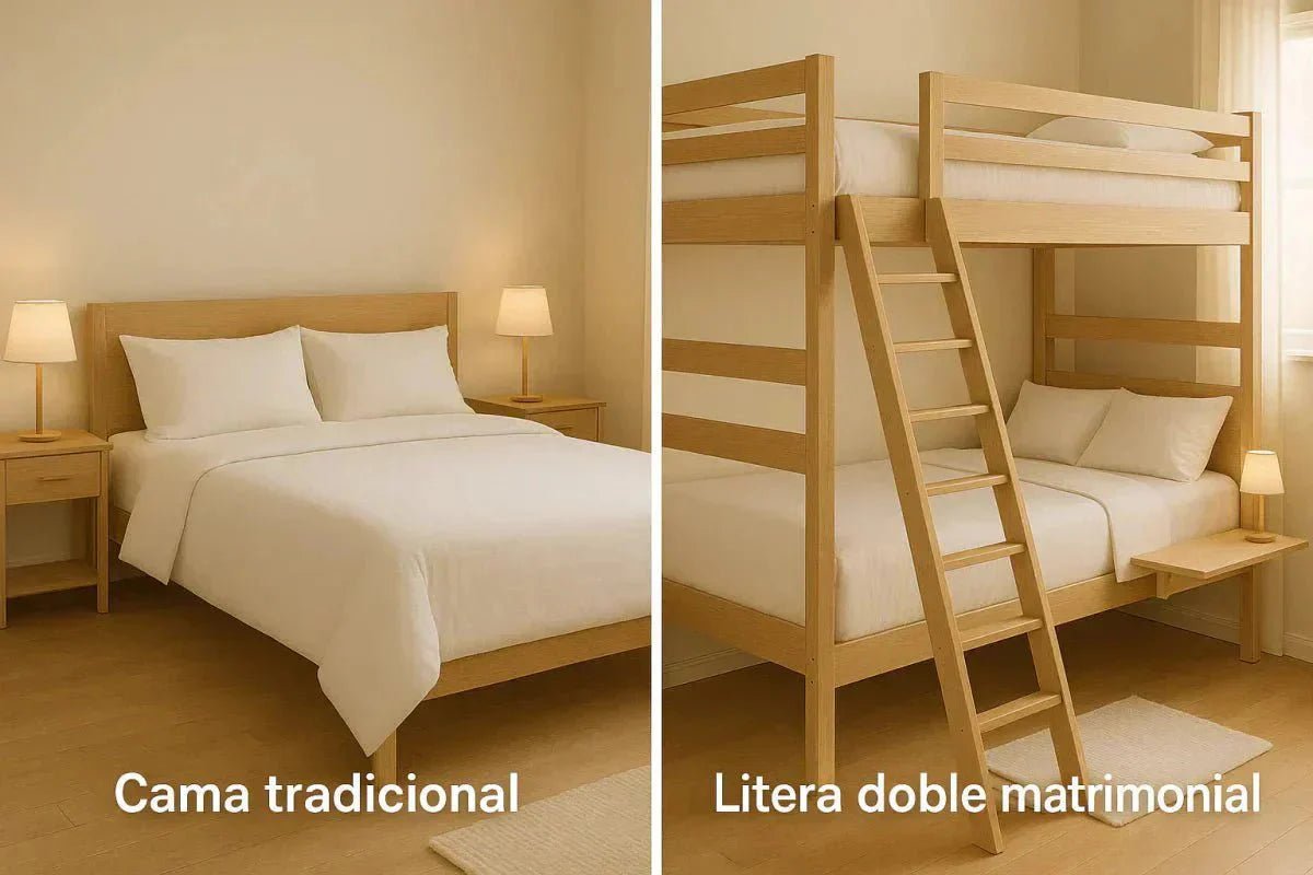 ¿Qué Ahorra Más Espacio? Litera Matrimonial vs. Cama Tradicional - Literas MX
