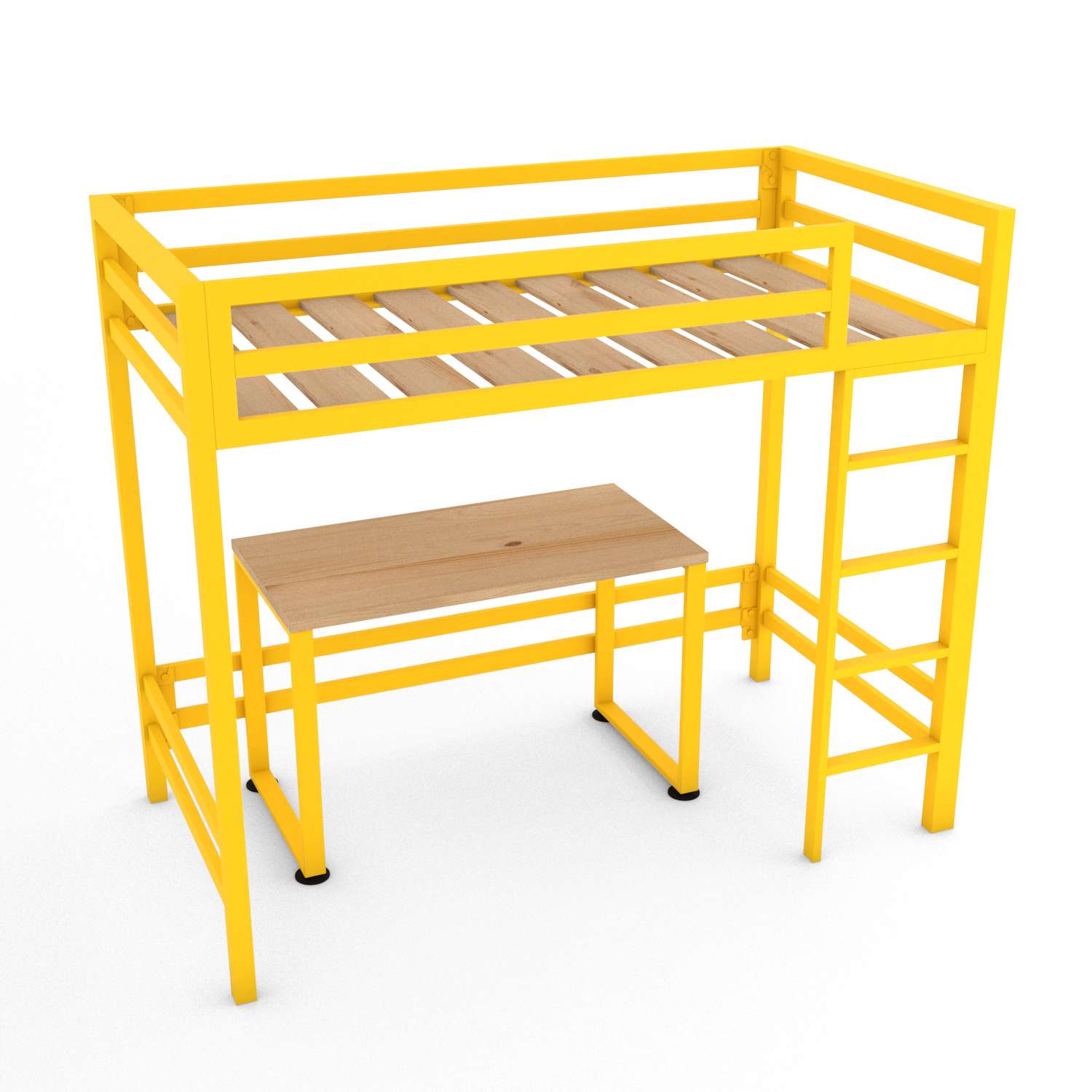 Litera con Escritorio de acero Amarillo Energía - Literas MX