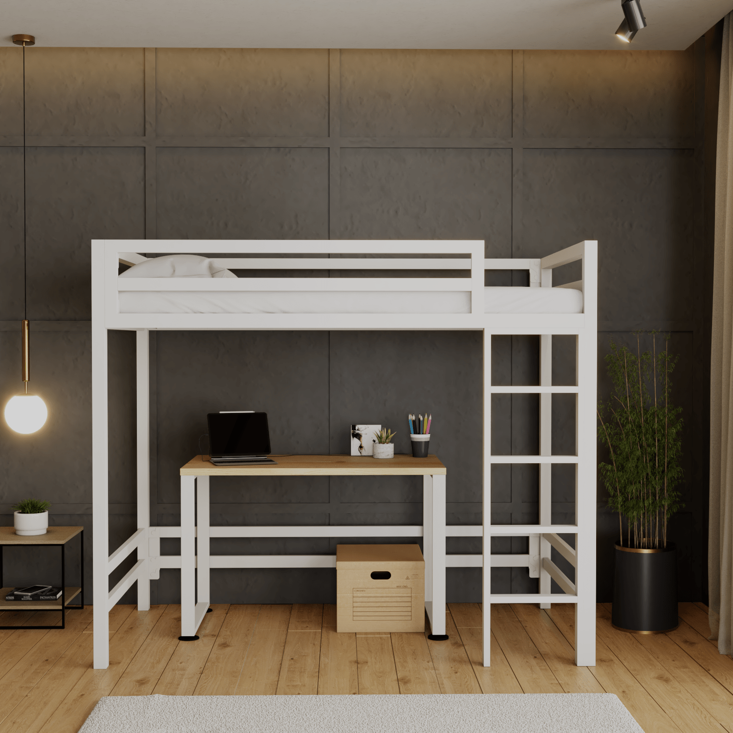 Litera con Escritorio Estilo Industrial
