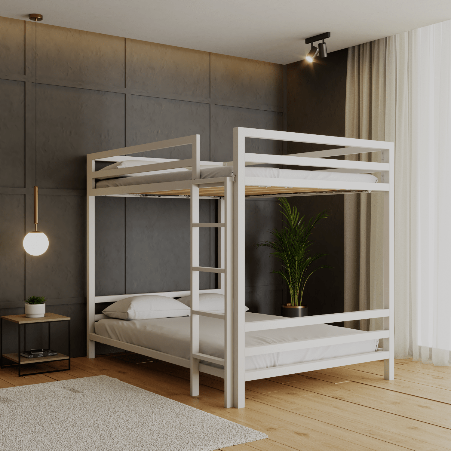 Litera Matrimonial de acero Blanca - Literas MX