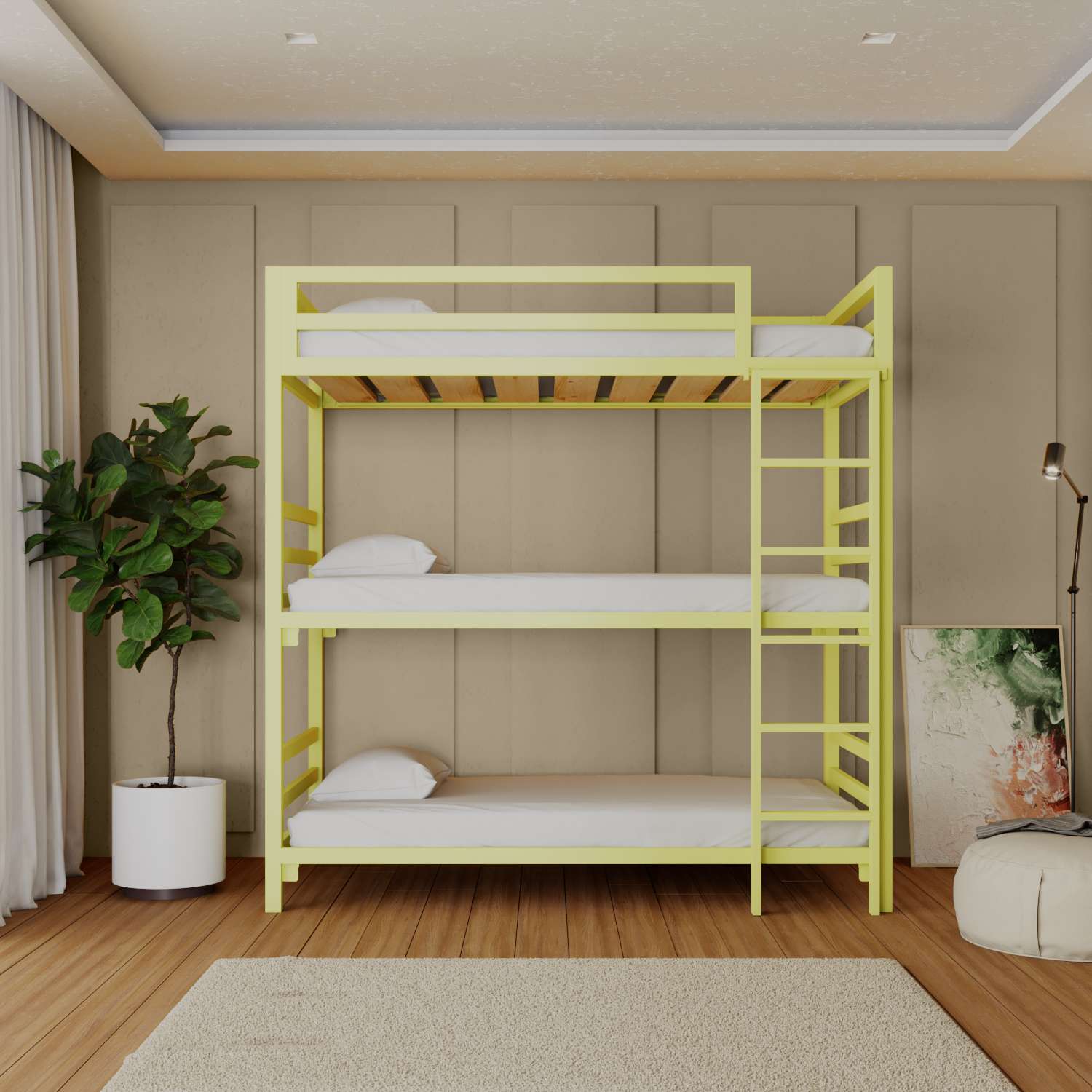 Litera Triple de acero Amarillo Energía - Literas MX
