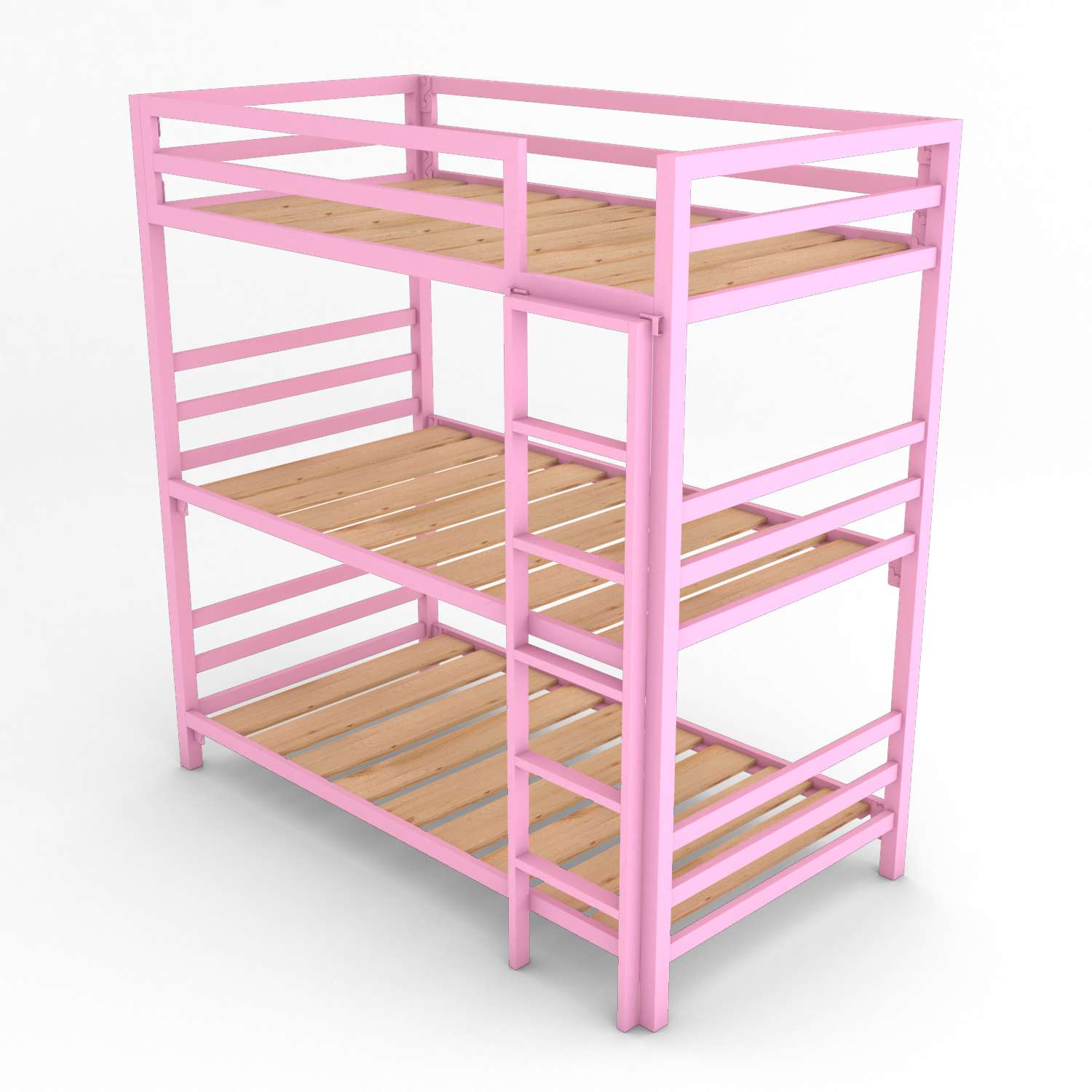 Litera Triple de acero Rosa Nube - Literas MX