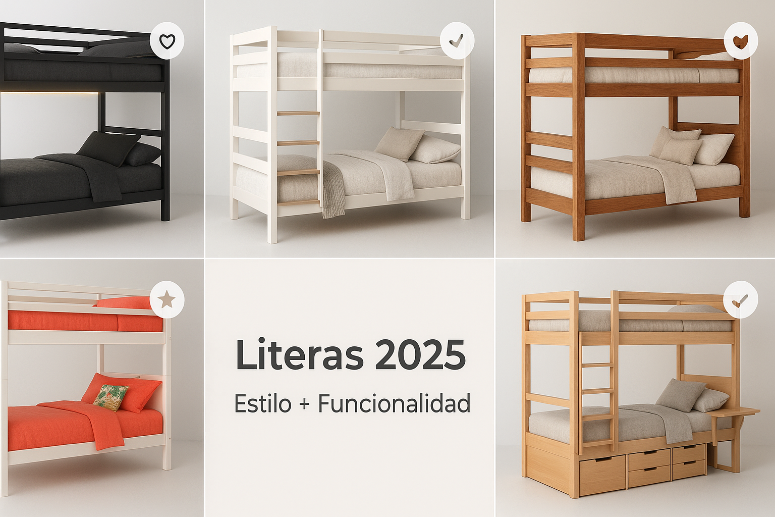 5 literas matrimoniales modernas: estilos industrial, escandinavo, rústico, colorido y multifuncional - Soluciones 2025 para espacios pequeños
