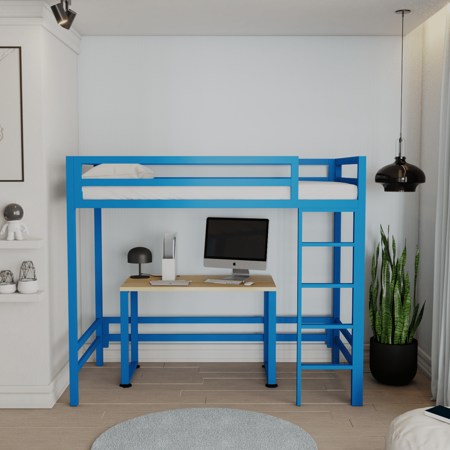 Litera con Escritorio Estilo Industrial
