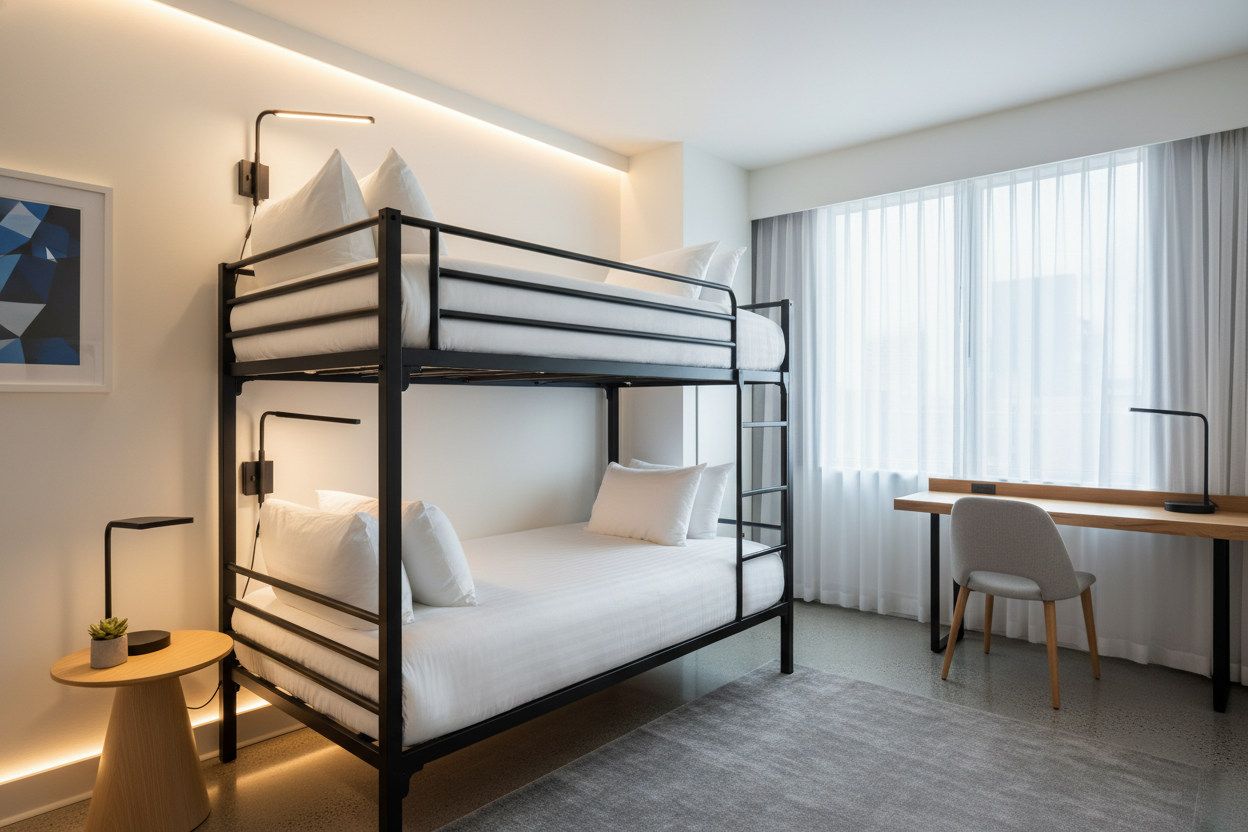 Habitacion-de-hotel-con-litera