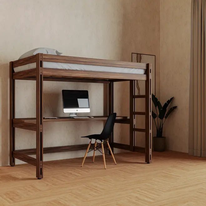 Litera con Escritorio de Parota - Literas MX